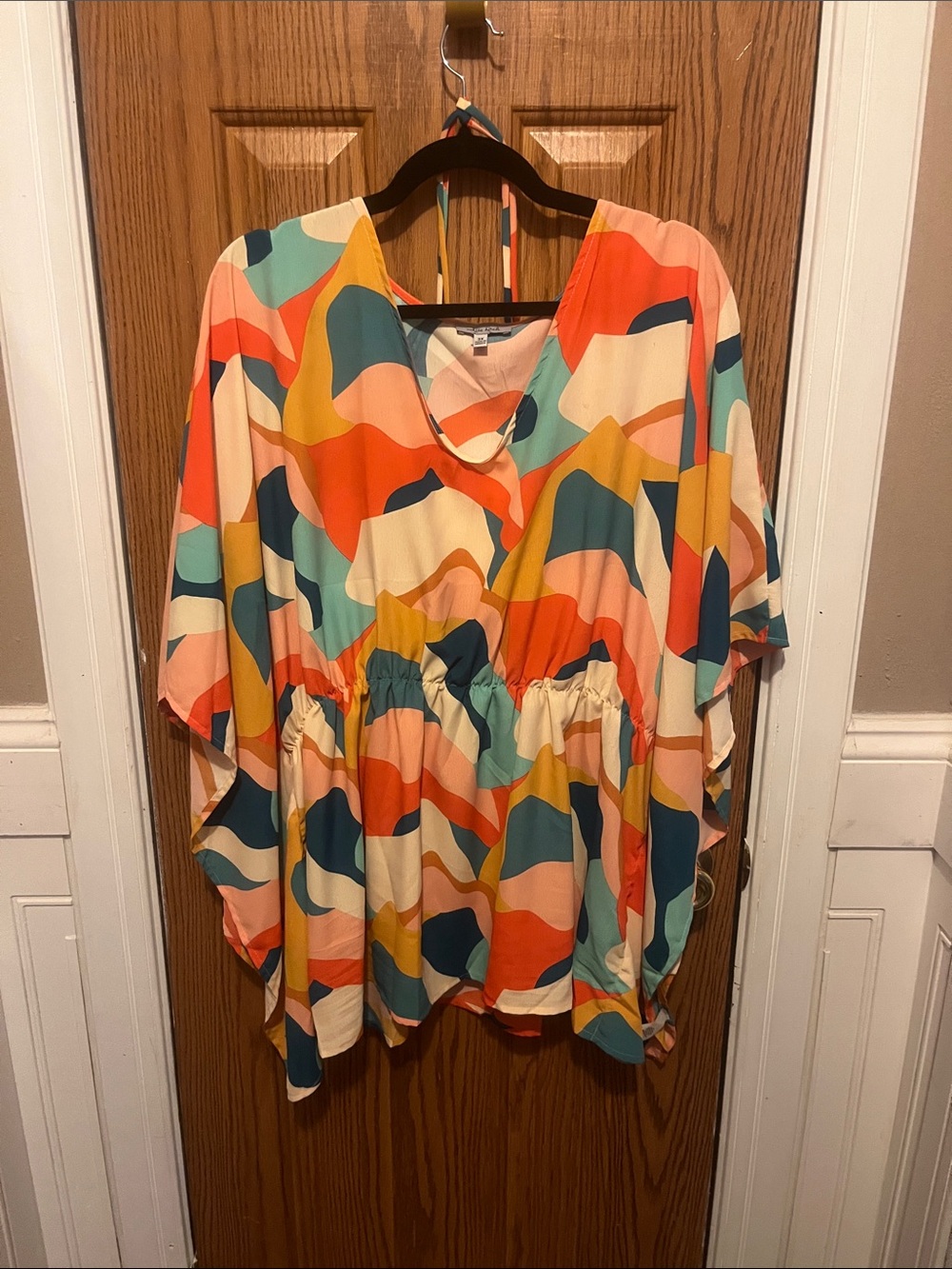 white birch Multicolor Abstract Print V-Neck Tunic